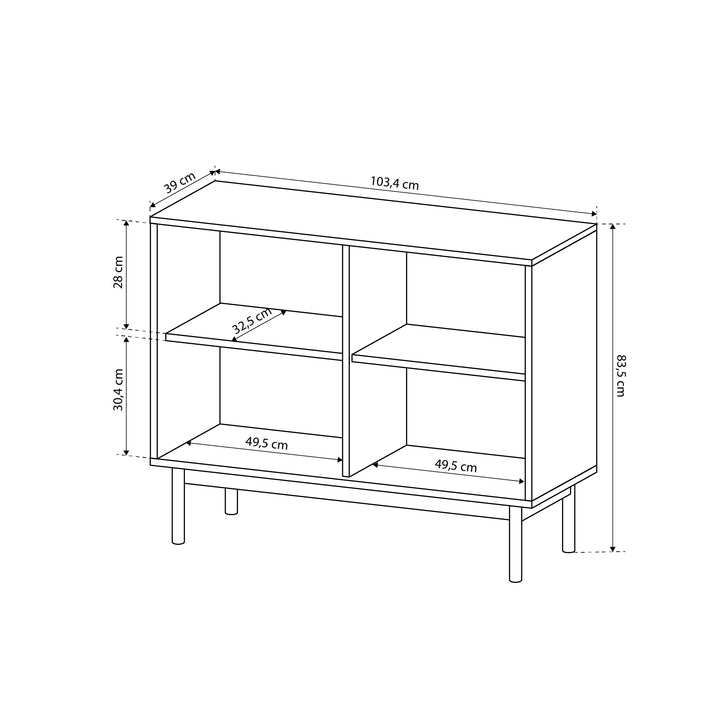 Komoda 104x84 w stylu japandi - frezowane fronty, cichy domyk, drewniane nogi | Sabi