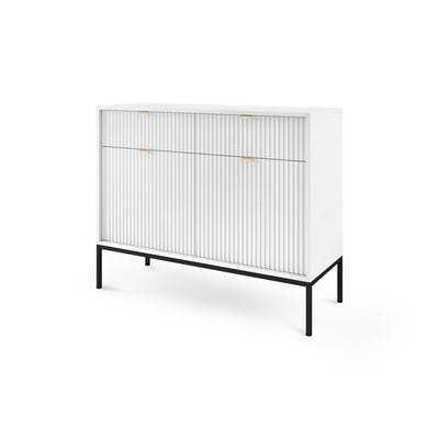 Komoda 104x83 w stylu nowoczesnym | Roza Biały Czarny