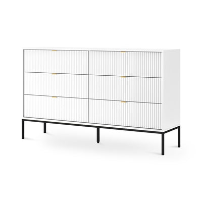 Komoda szufladami 154x91 w stylu glamour | Roza Biały Czarny