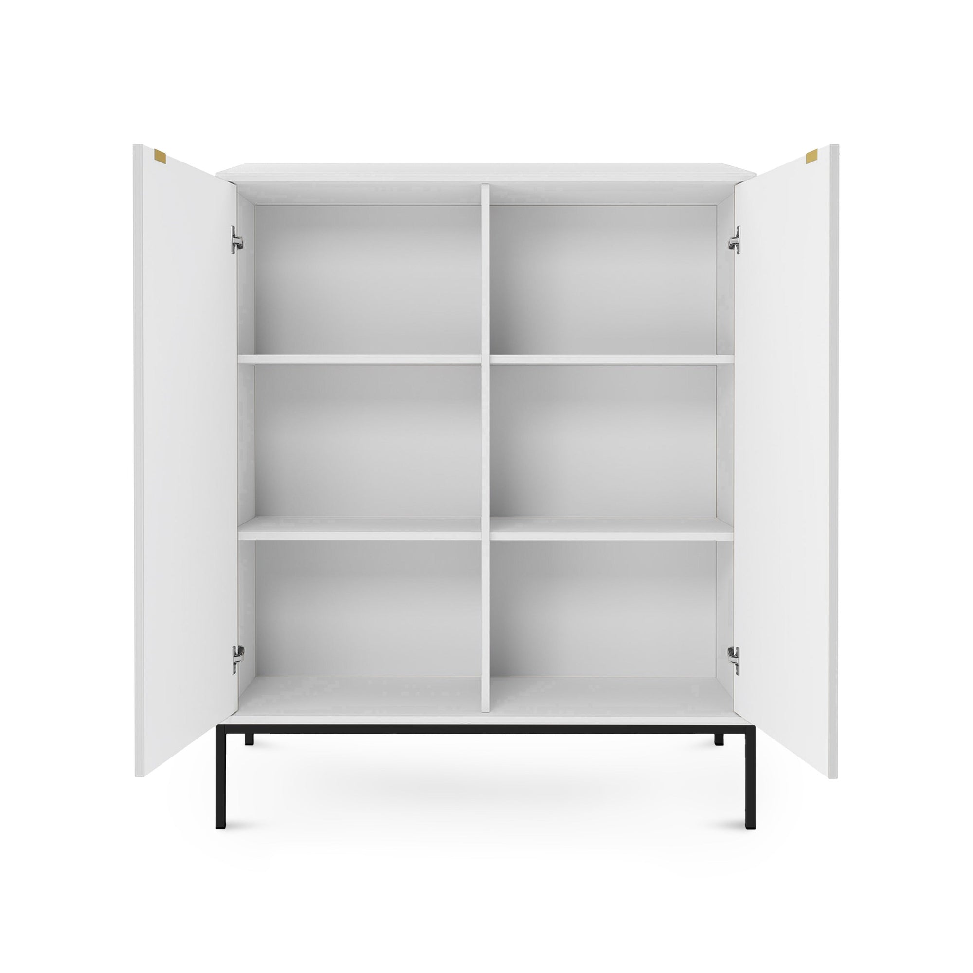Komoda 104x125 w stylu nowoczesnym - ryflowane fronty MDF, metalowe nogi, cichy domyk | Roza