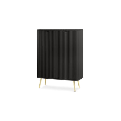 Komoda 103x129 w stylu nowoczesnym | Eva Czarny Złoty