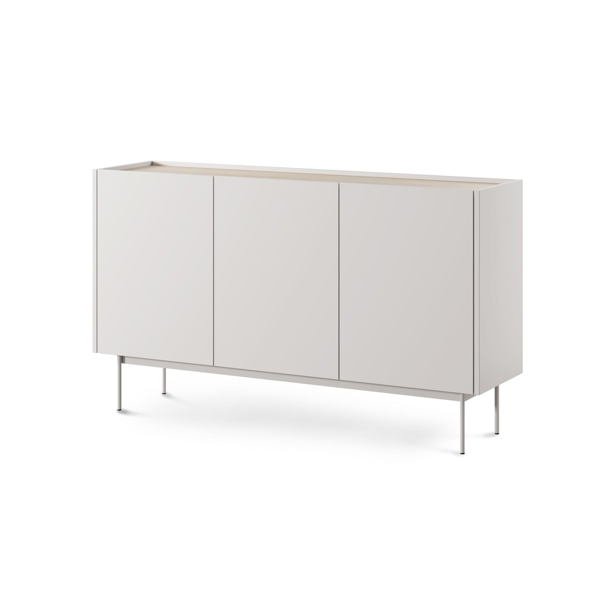Komoda 144x83 w stylu nowoczesnym - bezuchwytowe fronty, cichy domyk, metalowe nogi | Bema Cashmere