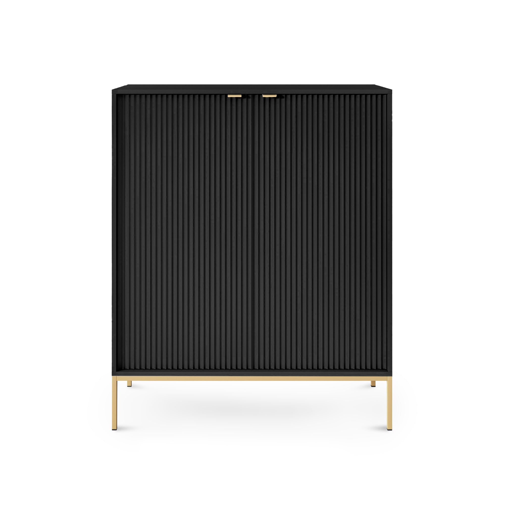 Komoda 104x125 w stylu nowoczesnym - ryflowane fronty MDF, metalowe nogi, cichy domyk | Roza