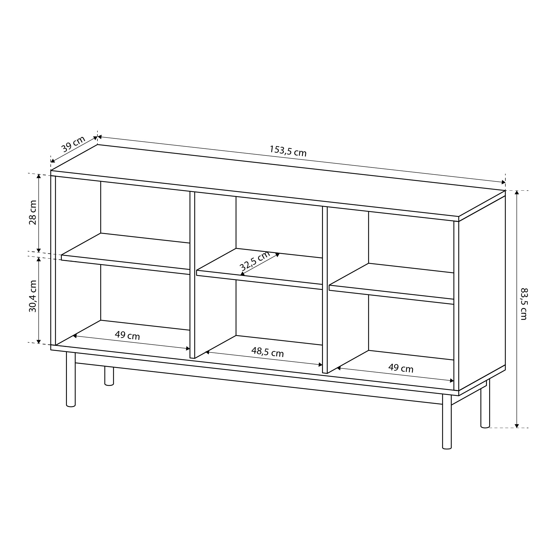 Komoda 154x84 w stylu japandi | Sabi