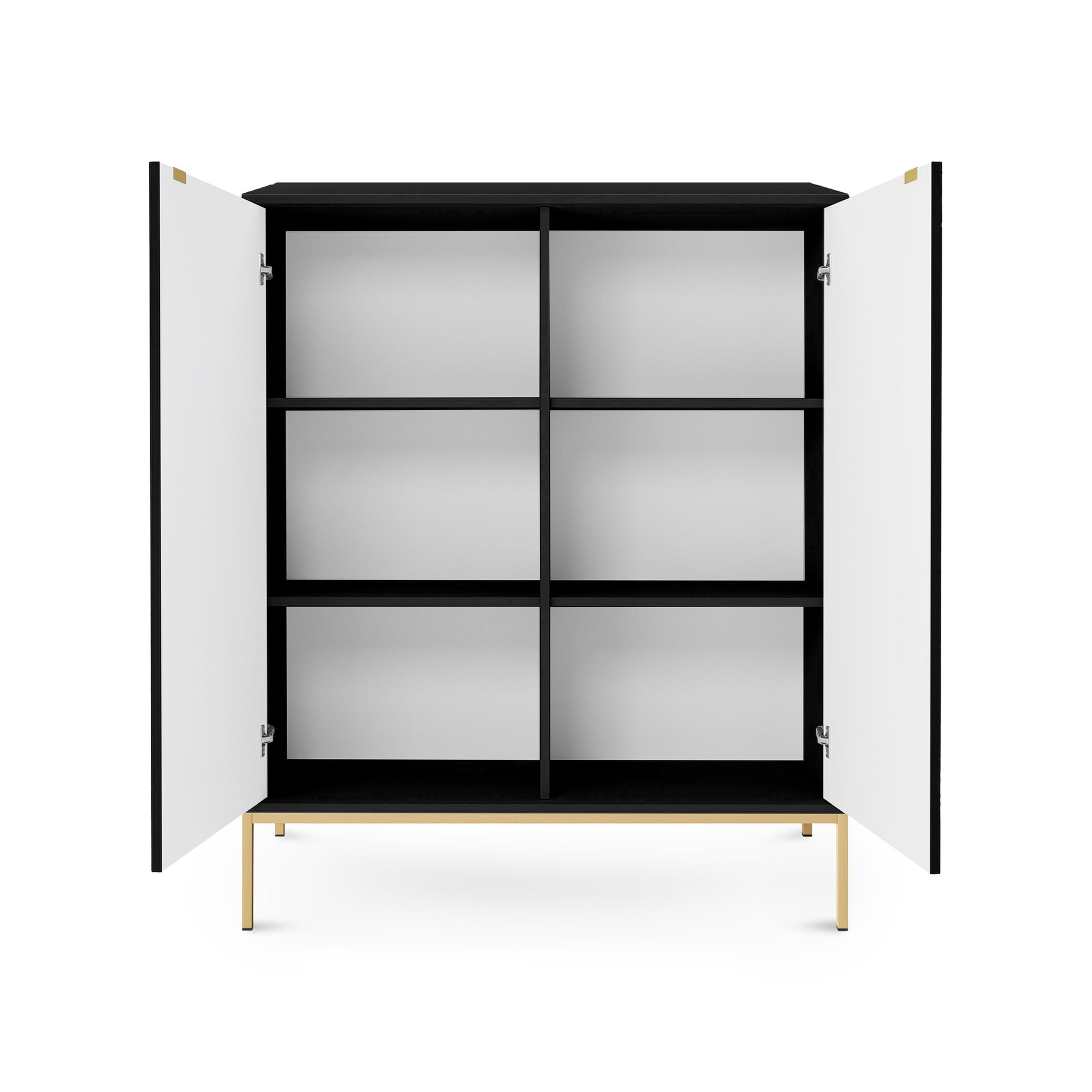 Komoda 104x125 w stylu nowoczesnym - ryflowane fronty MDF, metalowe nogi, cichy domyk | Roza