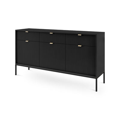 Komoda 154x83 w stylu glamour | Roza Czarny Czarny