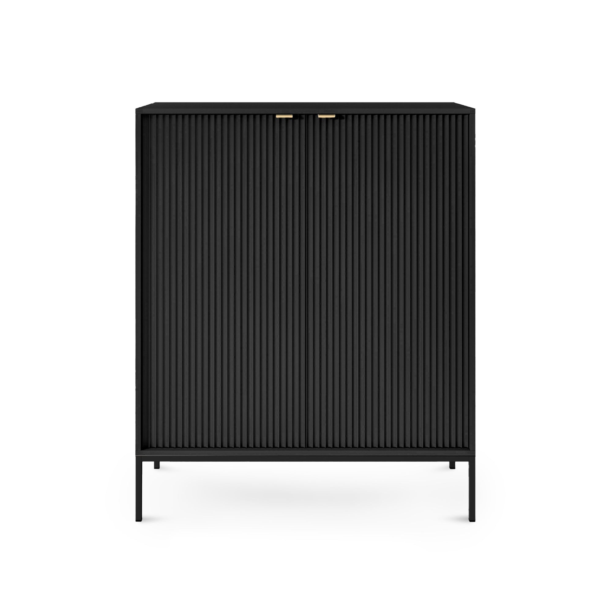 Komoda 104x125 w stylu nowoczesnym - ryflowane fronty MDF, metalowe nogi, cichy domyk | Roza