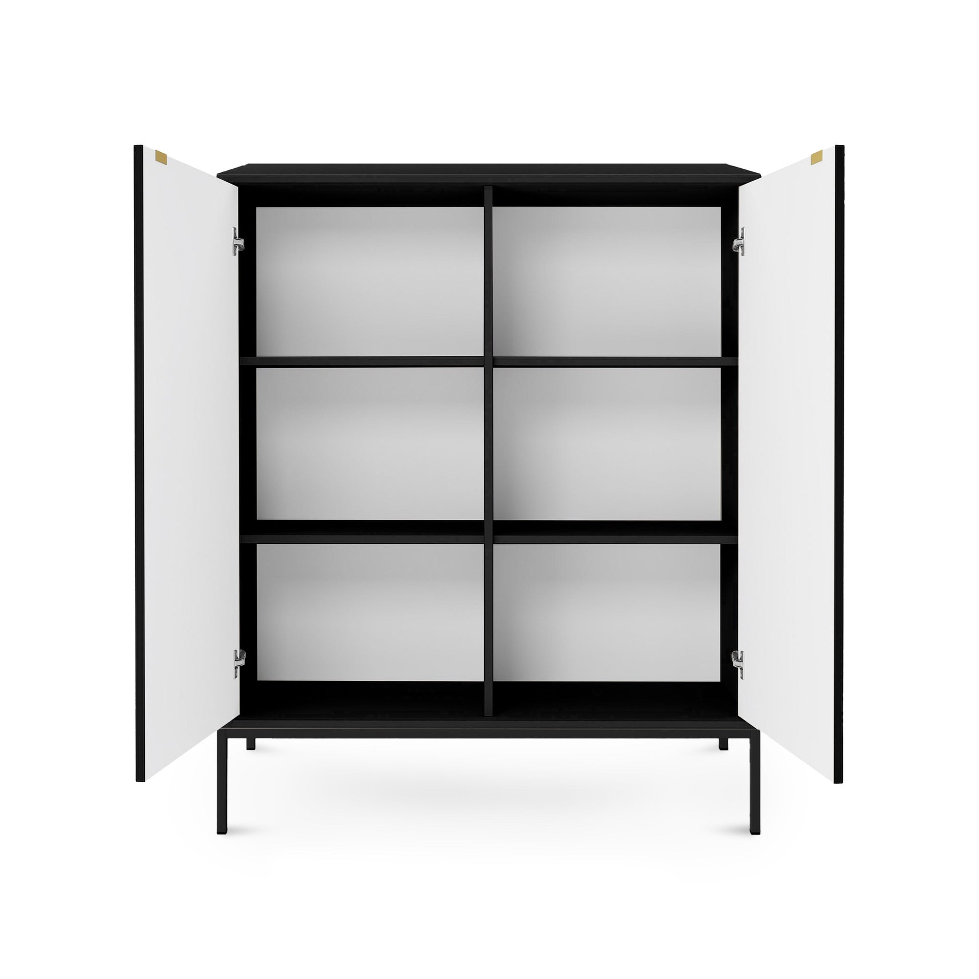 Komoda 104x125 w stylu nowoczesnym - ryflowane fronty MDF, metalowe nogi, cichy domyk | Roza