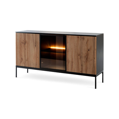 Komoda z drzwiami 154x83 w stylu loft | Lampy Czarny