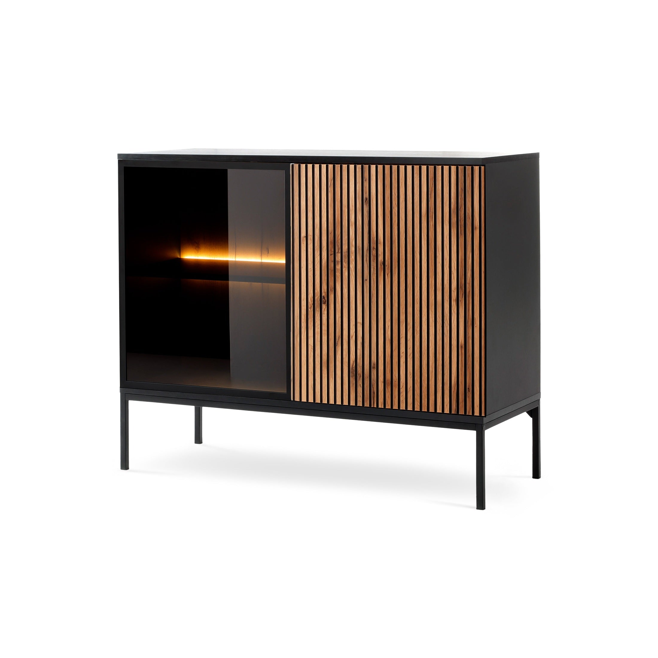Komoda z drzwiami 104x83 w stylu loft | Lampy Czarny