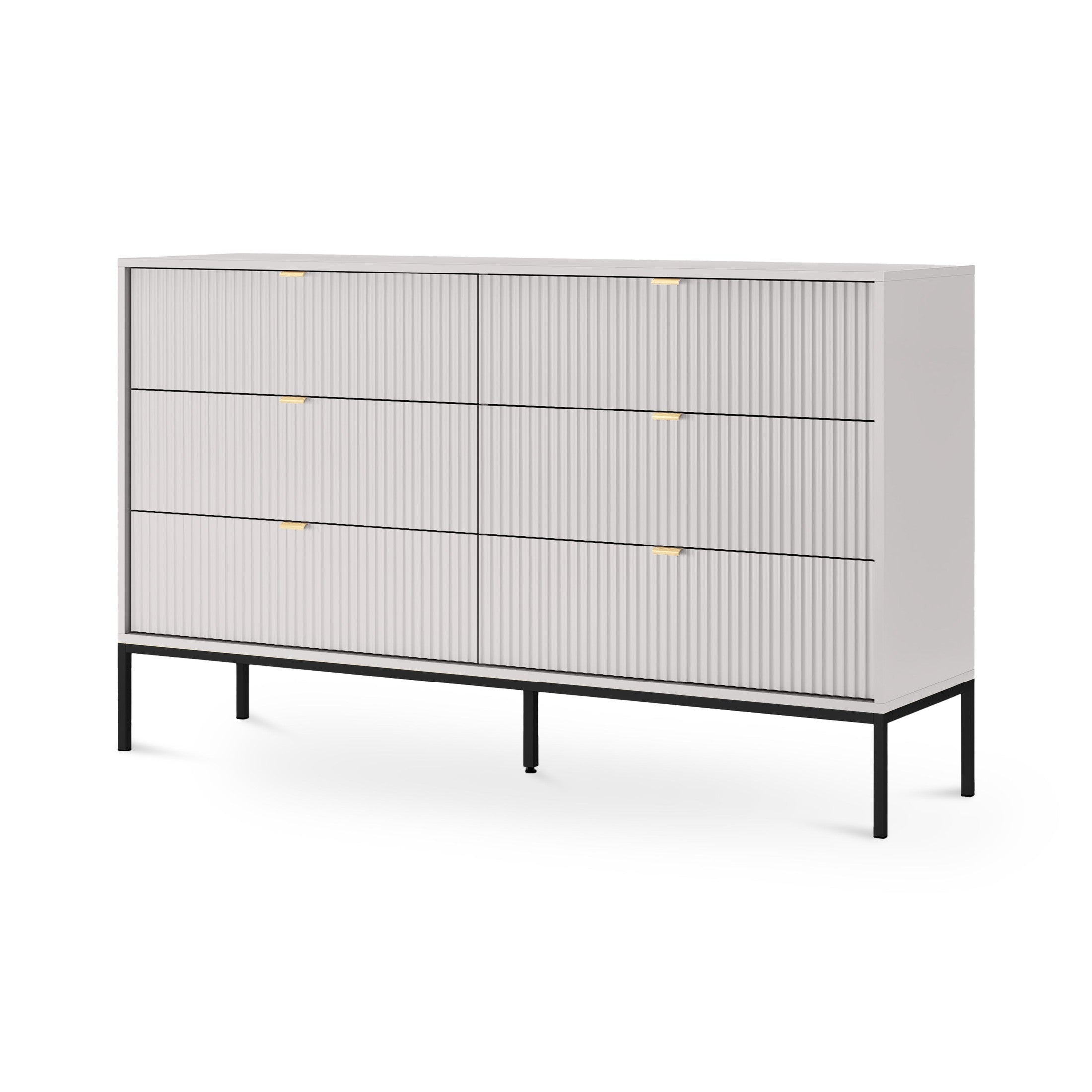 Komoda szufladami 154x91 w stylu glamour | Roza Szary Czarny