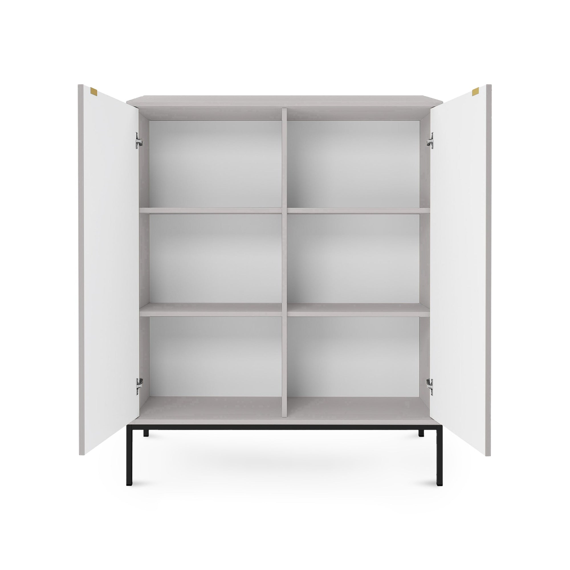 Komoda 104x125 w stylu nowoczesnym - ryflowane fronty MDF, metalowe nogi, cichy domyk | Roza