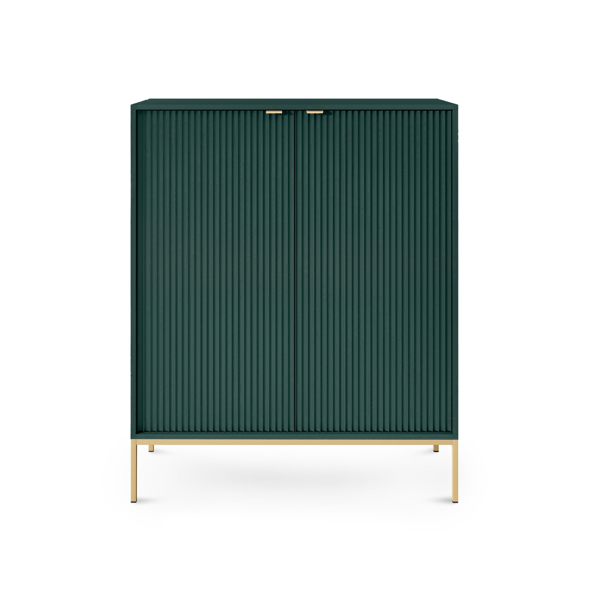 Komoda 104x125 w stylu nowoczesnym - ryflowane fronty MDF, metalowe nogi, cichy domyk | Roza