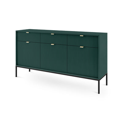 Komoda 154x83 w stylu glamour | Roza Labrador Green Czarny