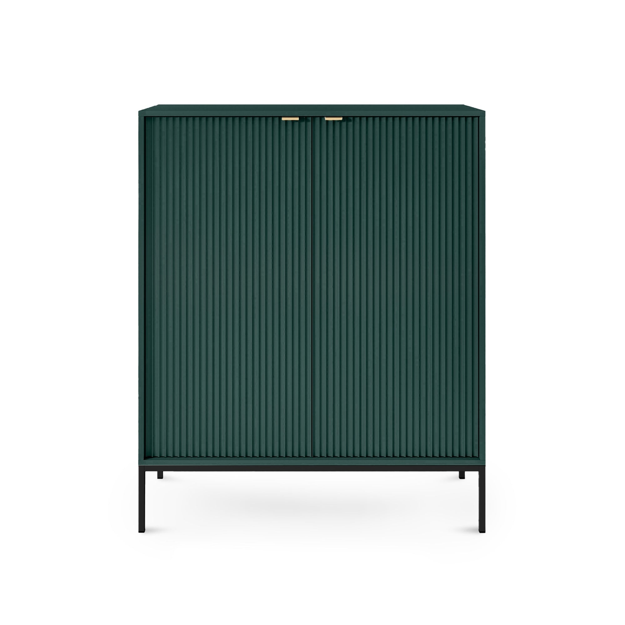 Komoda 104x125 w stylu nowoczesnym - ryflowane fronty MDF, metalowe nogi, cichy domyk | Roza