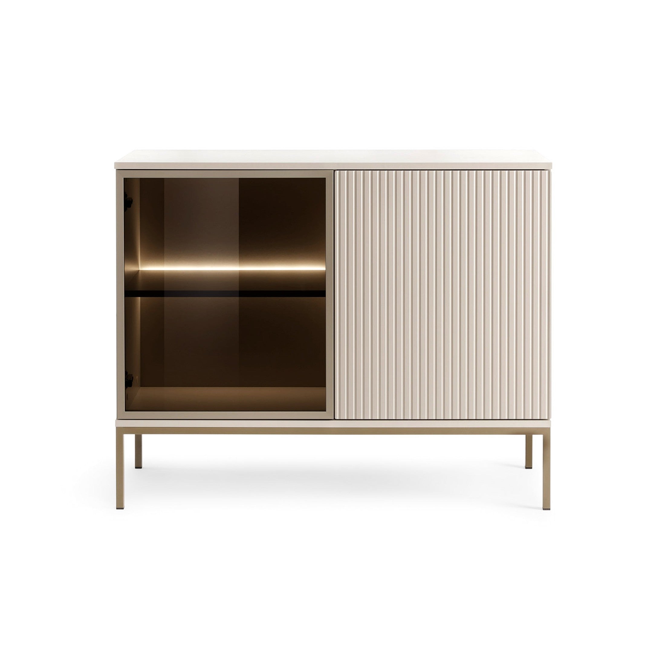 Komoda z drzwiami 104x83 w stylu loft | Lampy
