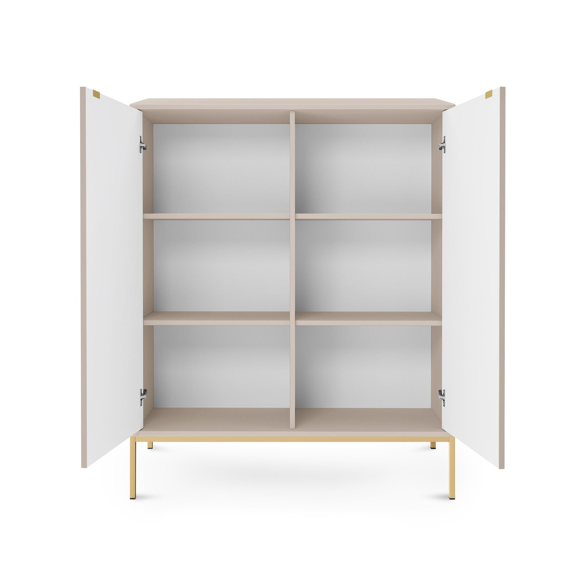 Komoda 104x125 w stylu nowoczesnym - ryflowane fronty MDF, metalowe nogi, cichy domyk | Roza