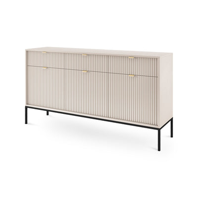 Komoda 154x83 w stylu glamour | Roza Kaszmir Czarny