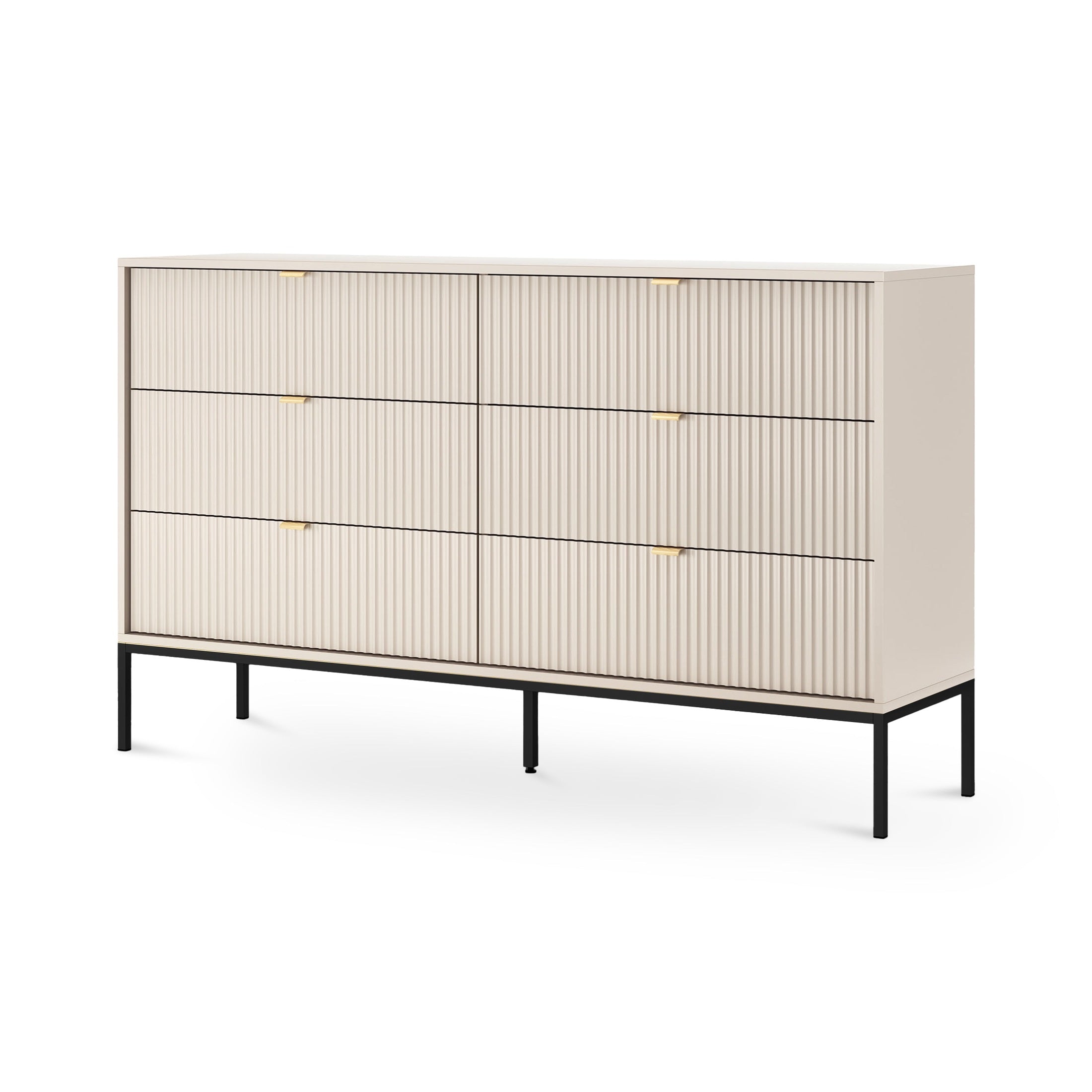 Komoda szufladami 154x91 w stylu glamour | Roza Kaszmir Czarny