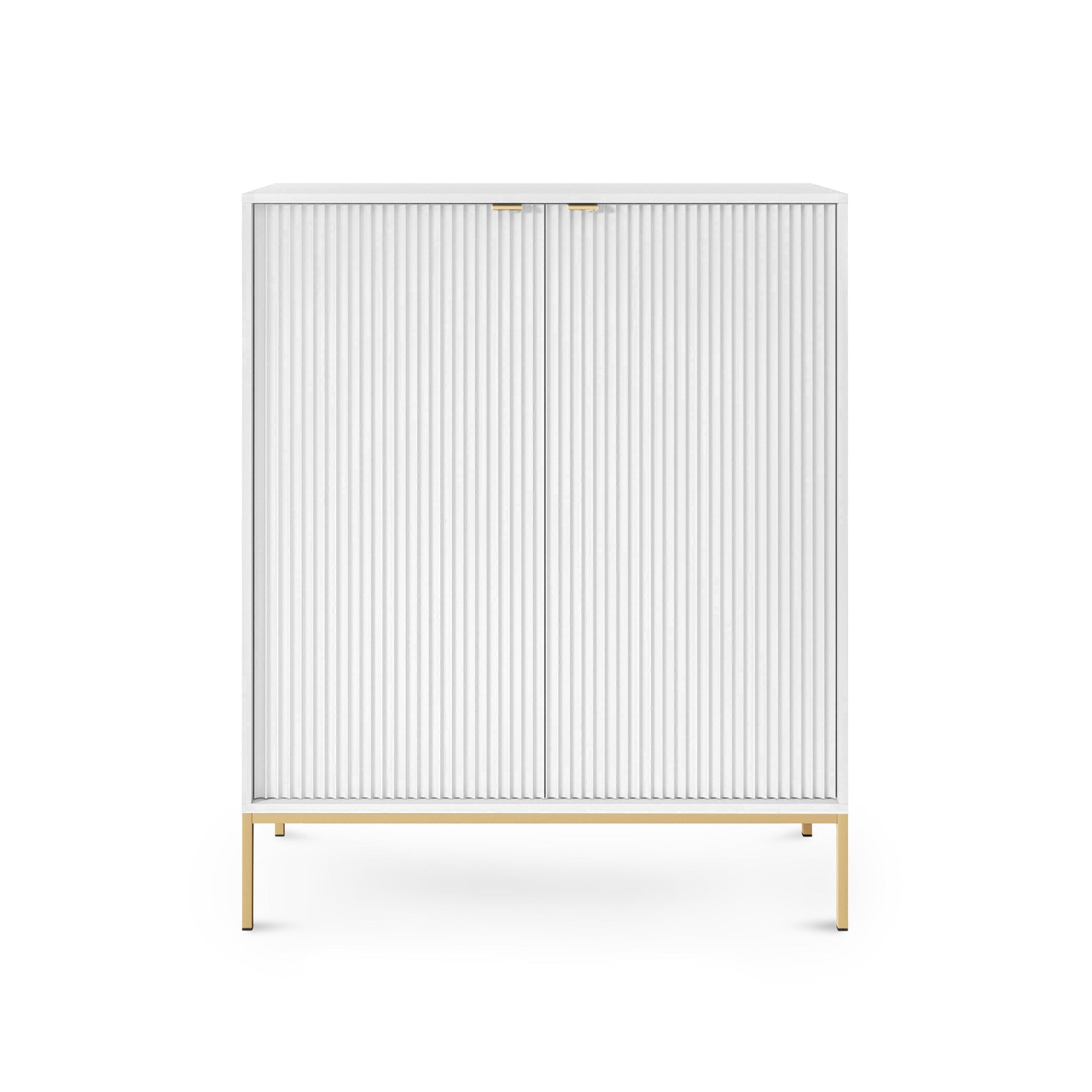Komoda 104x125 w stylu nowoczesnym - ryflowane fronty MDF, metalowe nogi, cichy domyk | Roza