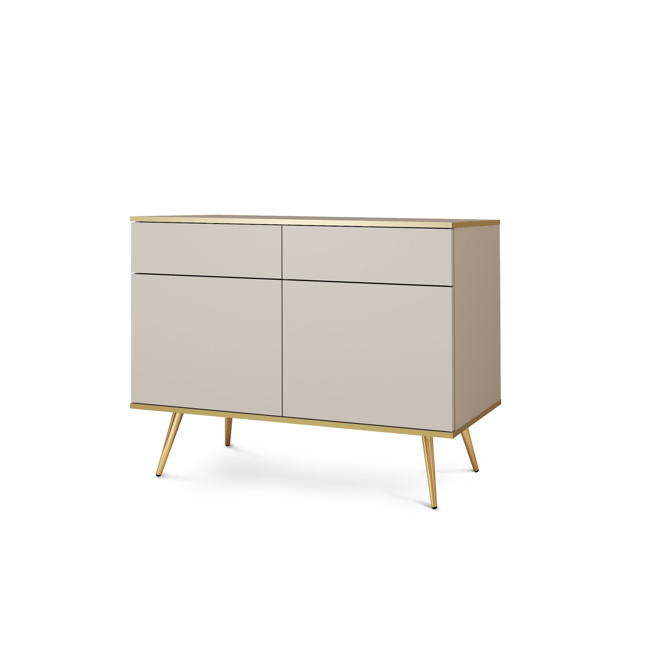 Komoda 107x85 w stylu glamour | Meva Beżowy Złota