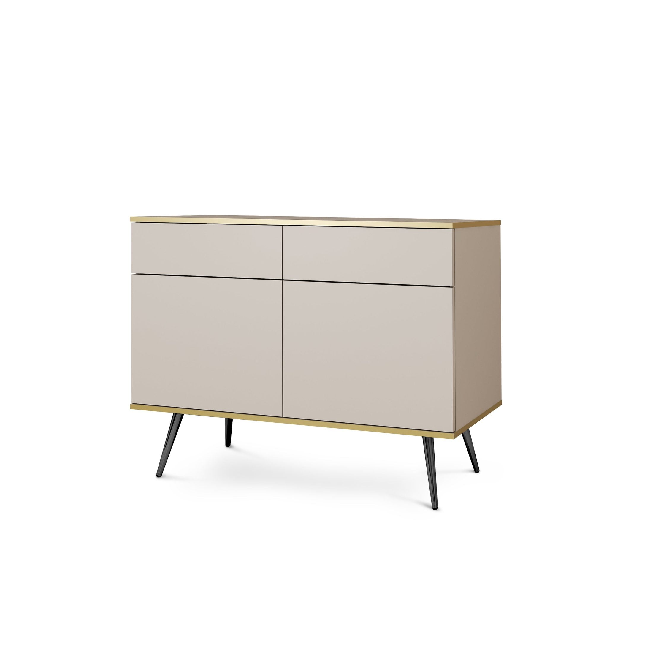 Komoda 107x85 w stylu glamour | Meva Beżowy Czarny