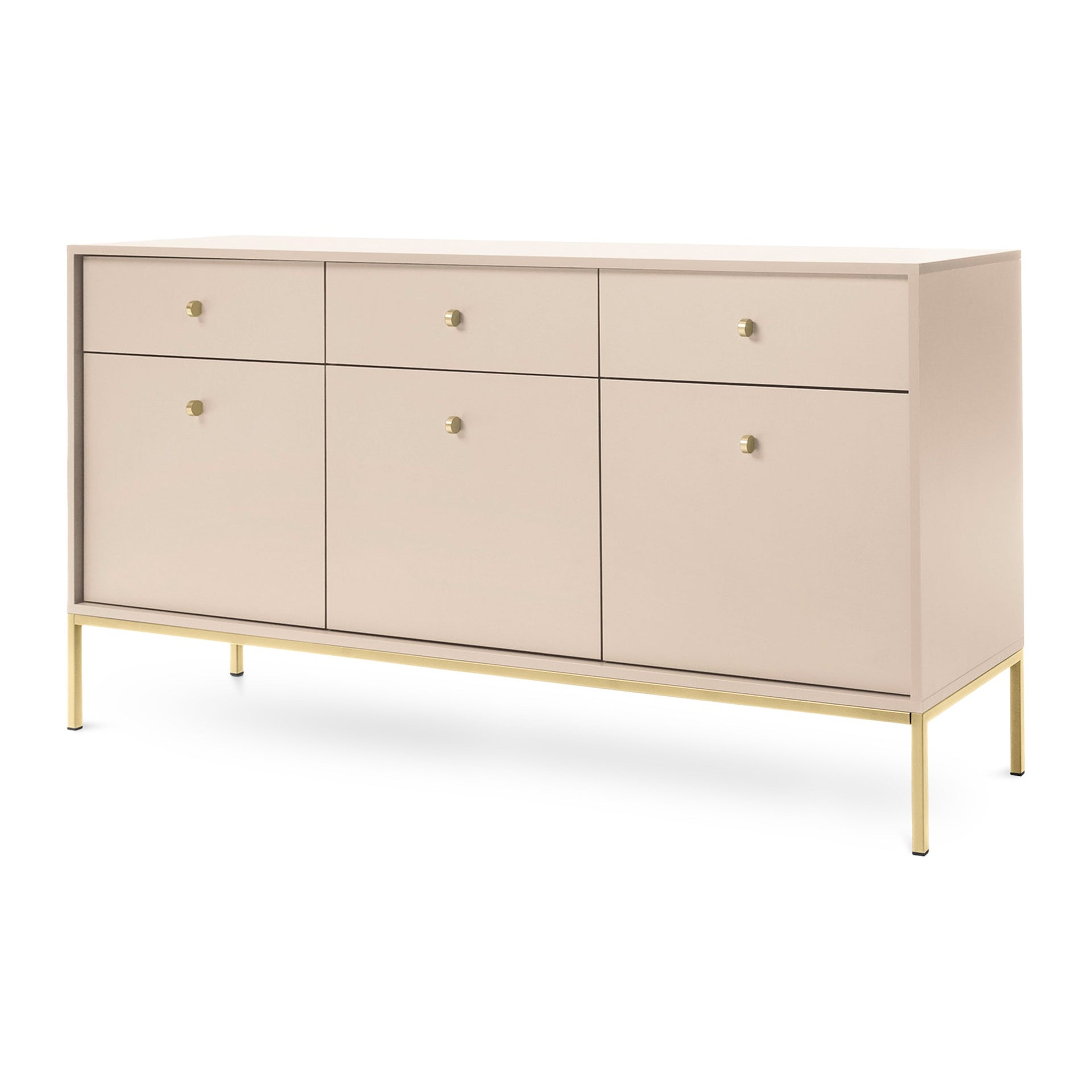 Komoda Kviat 154x84 Beż Piaskowy Złota