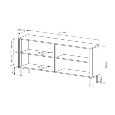 Komoda 181x83 z drzwiami w stylu eleganckim | Lummer