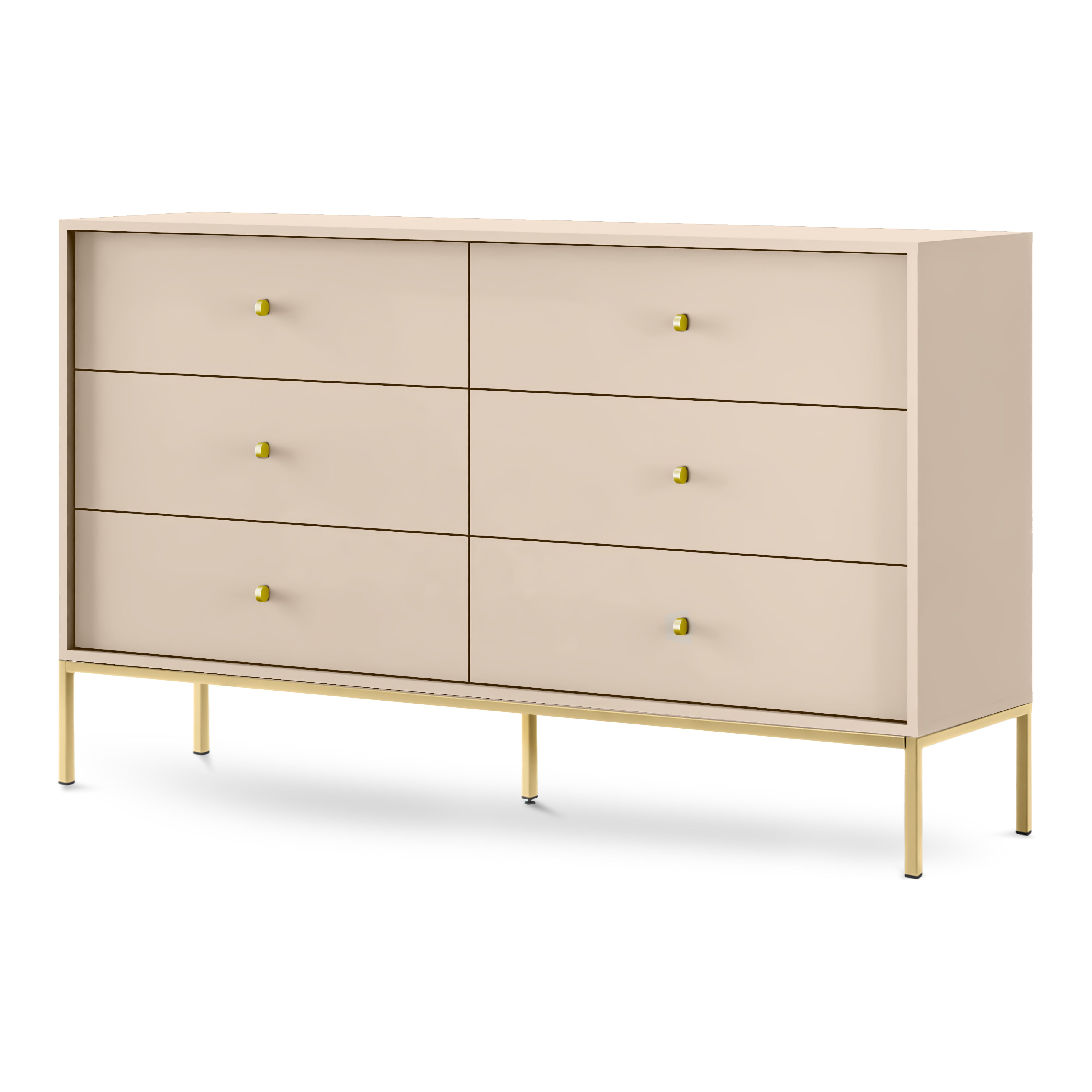 Komoda 154x89 w stylu vintage | Kviat Beż Piaskowy Złota