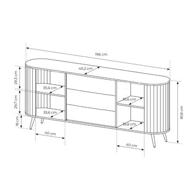 Sideboard with sliding doors and drawers 196x82 in modern style | Llovia