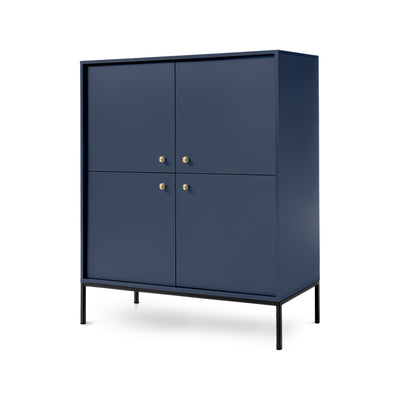 Sideboard 104x126 in Vintage Style – Four Doors, Gold Handles, Metal Legs | Kviat