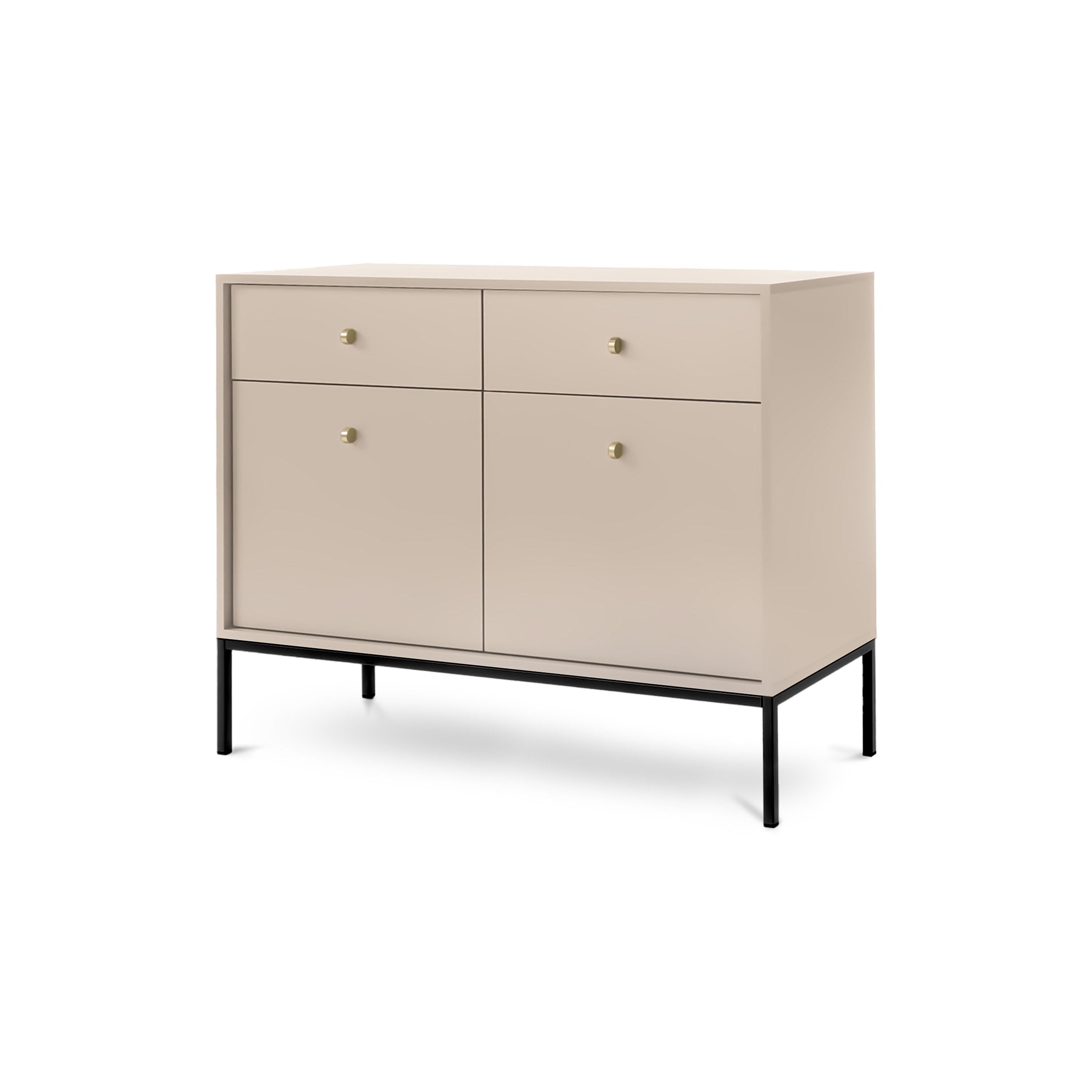 Komoda 104x84 w stylu vintage | Kviat Beż Piaskowy Czarny