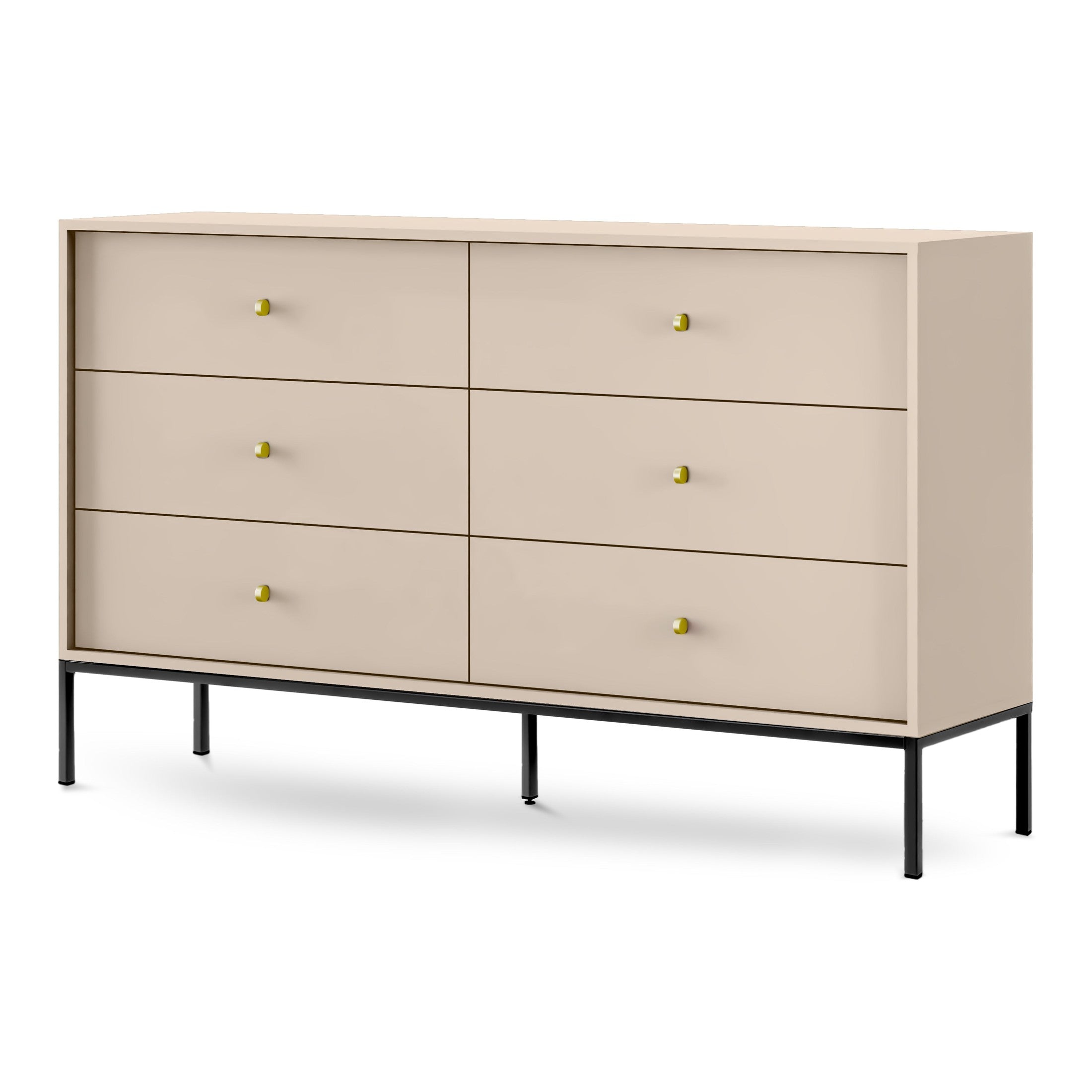 Komoda 154x89 w stylu vintage | Kviat Beż Piaskowy Czarny