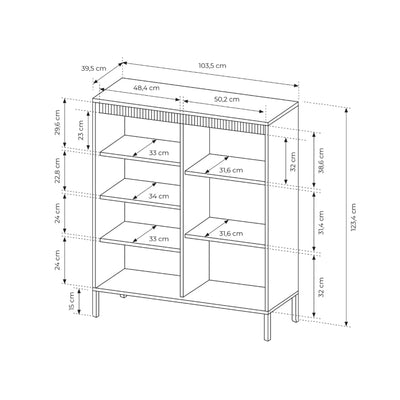 Komoda 3-drzwiowa 104x123 w stylu japandi | Senra