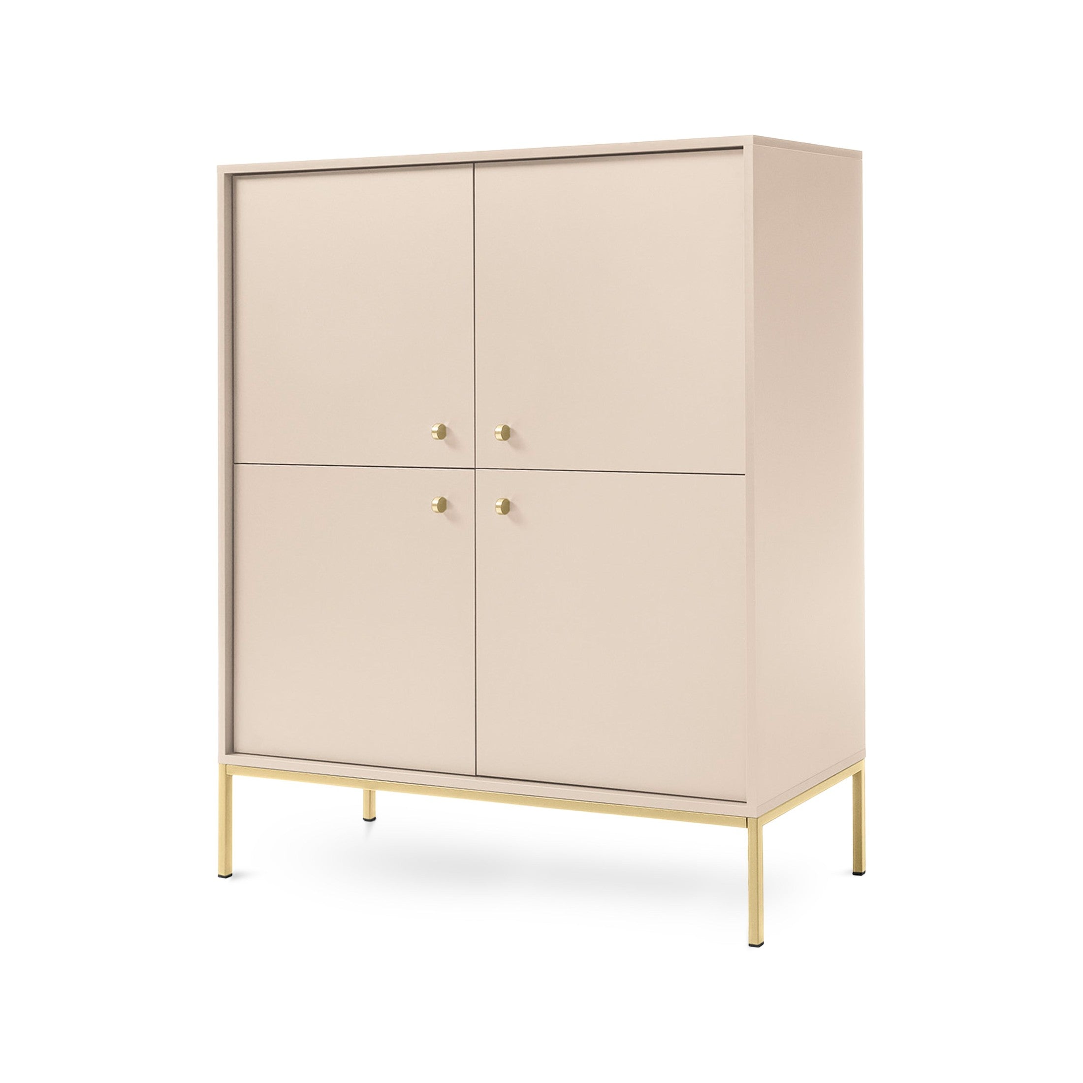 Komoda 104x126 w stylu vintage | Kviat Beż Piaskowy Złota