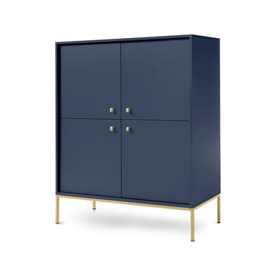 Kviat Sideboard 104x126, Vintage Style – Four Doors, Gold Handles, Metal Legs – photo 9