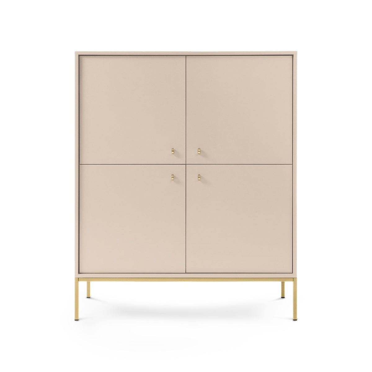 Kviat Sideboard 104x126, Vintage Style – Four Doors, Gold Handles, Metal Legs – photo 3