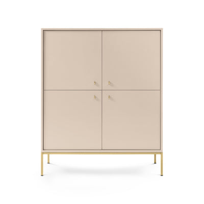 Kviat Sideboard 104x126, Vintage Style – Four Doors, Gold Handles, Metal Legs – photo 3