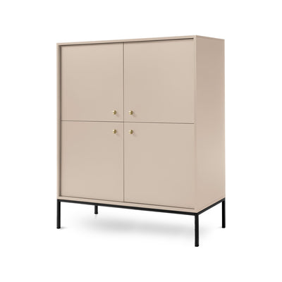 Kviat Sideboard 104x126, Vintage Style – Four Doors, Gold Handles, Metal Legs – photo 4