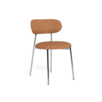 Dotto 47x79 Terracotta Chair with slanted back – an upholstered dining chair on chrome legs
