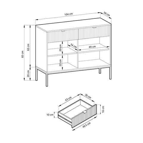 Komoda 104x83 w stylu nowoczesnym | Roza