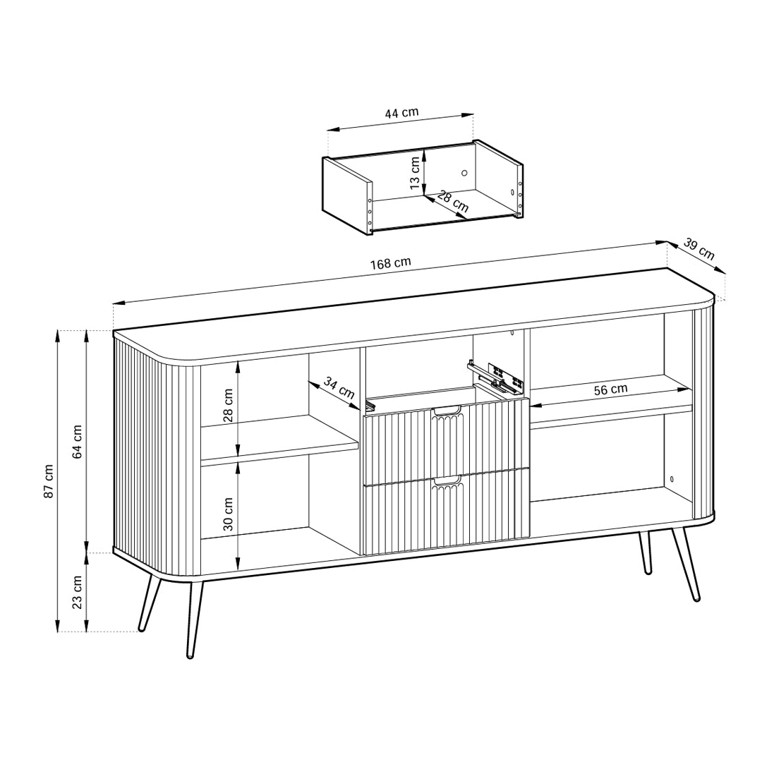 Sideboard with doors and drawers 168x87 in modern style | Eva