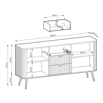 Sideboard with doors and drawers 168x87 in modern style | Eva