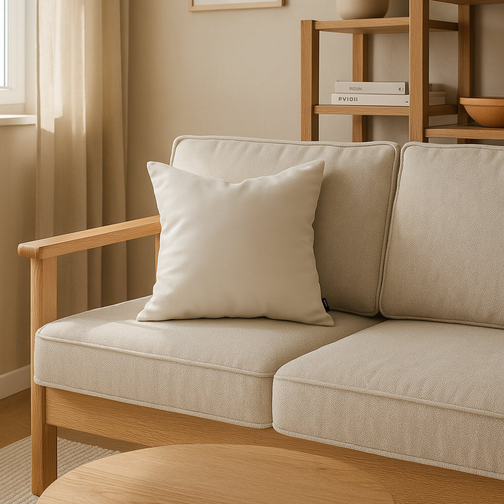 Poduszka dekoracyjna 45×45 cm w stylu minimalistycznym – gładka tkanina 100% PES, ukryty zamek | Gładka
