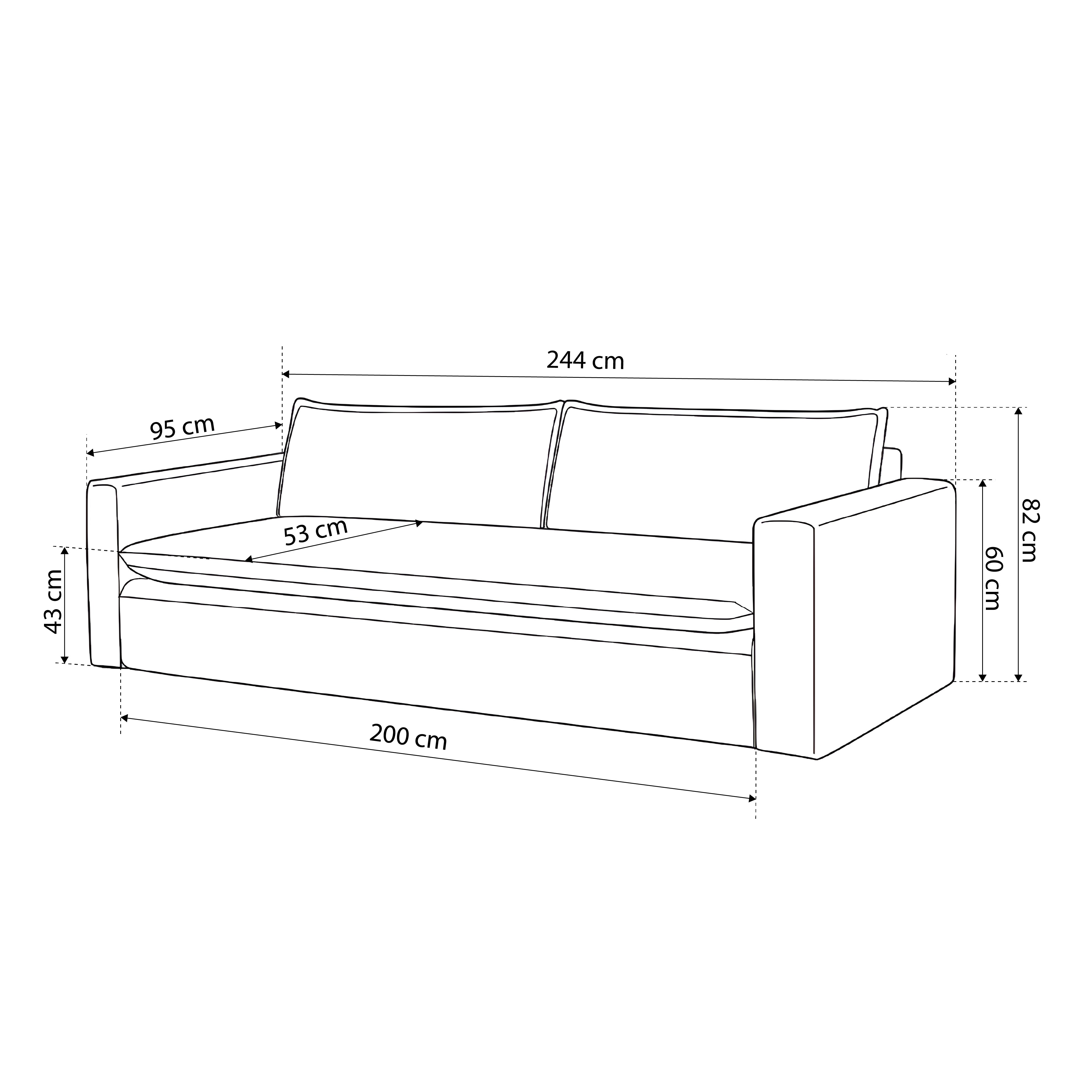 Sofa with sleeping function 140x200 and storage | Lily