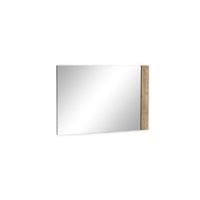 Korin mirror 120x80 in oak – rectangular wall mirror with a board strip along one edge