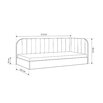 Corner bed with storage 101x212 in Scandinavian style | Mily
