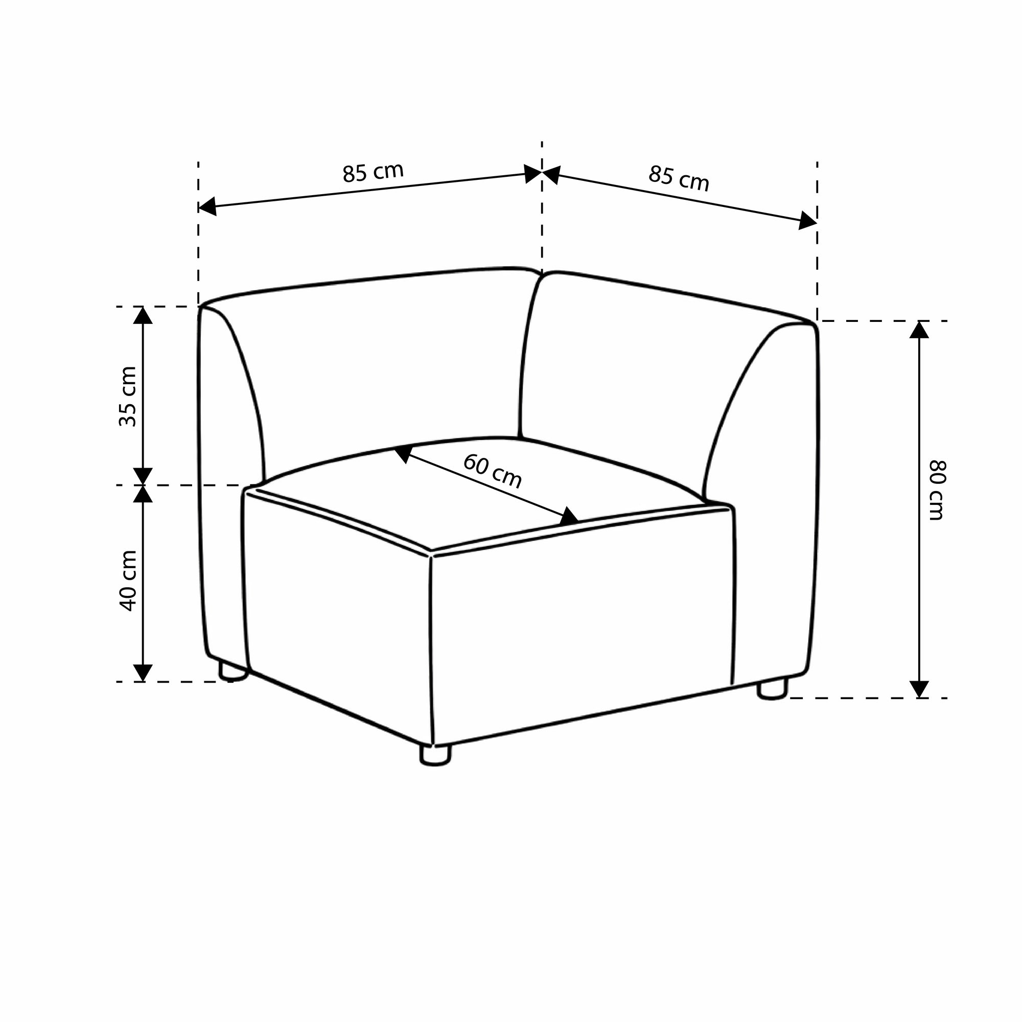 Sofa Modułowa BRICK Moduł M Lewo