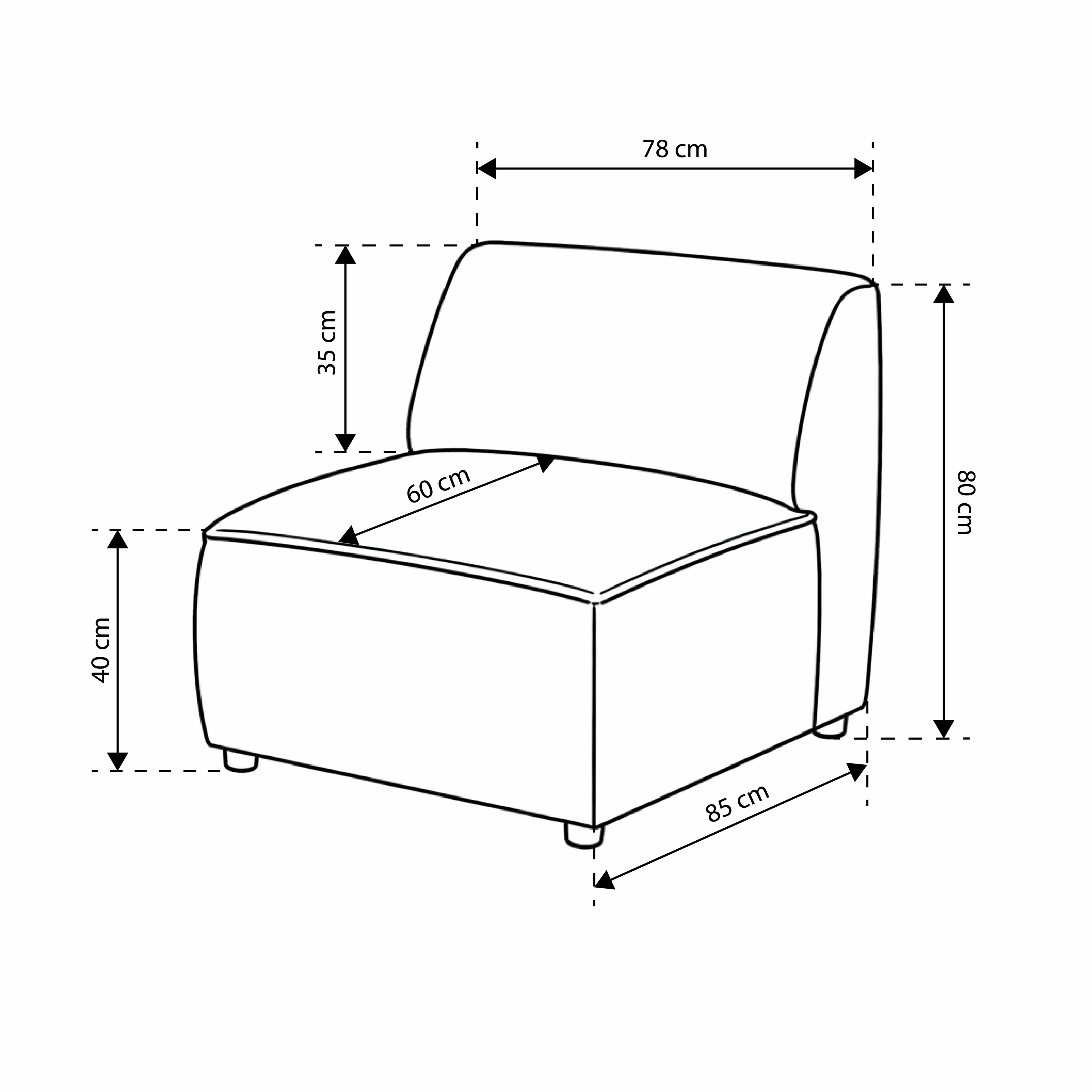Sofa Modułowa BRICK Moduł S Prawo