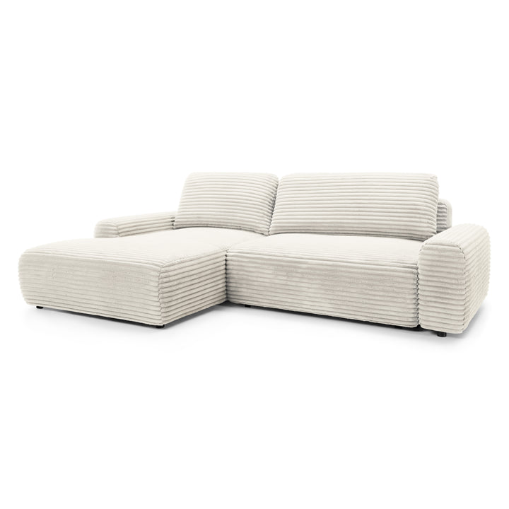 Narożnik z funkcją spania 125x200 z pojemnikiem w stylu nowoczesnym – tkanina Tilia, mechanizm DL | Dori